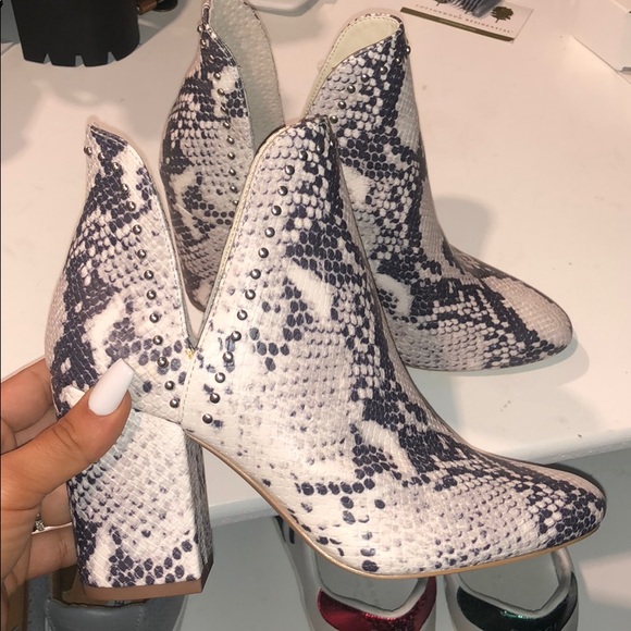 steve madden snake print booties